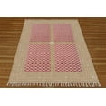 thumbnail image 1 of Casavani Handmade Red Geometric Cotton Dhurrie Dining and Living Room Rug Floor Area Rug 9x12 feet, 1 of 1