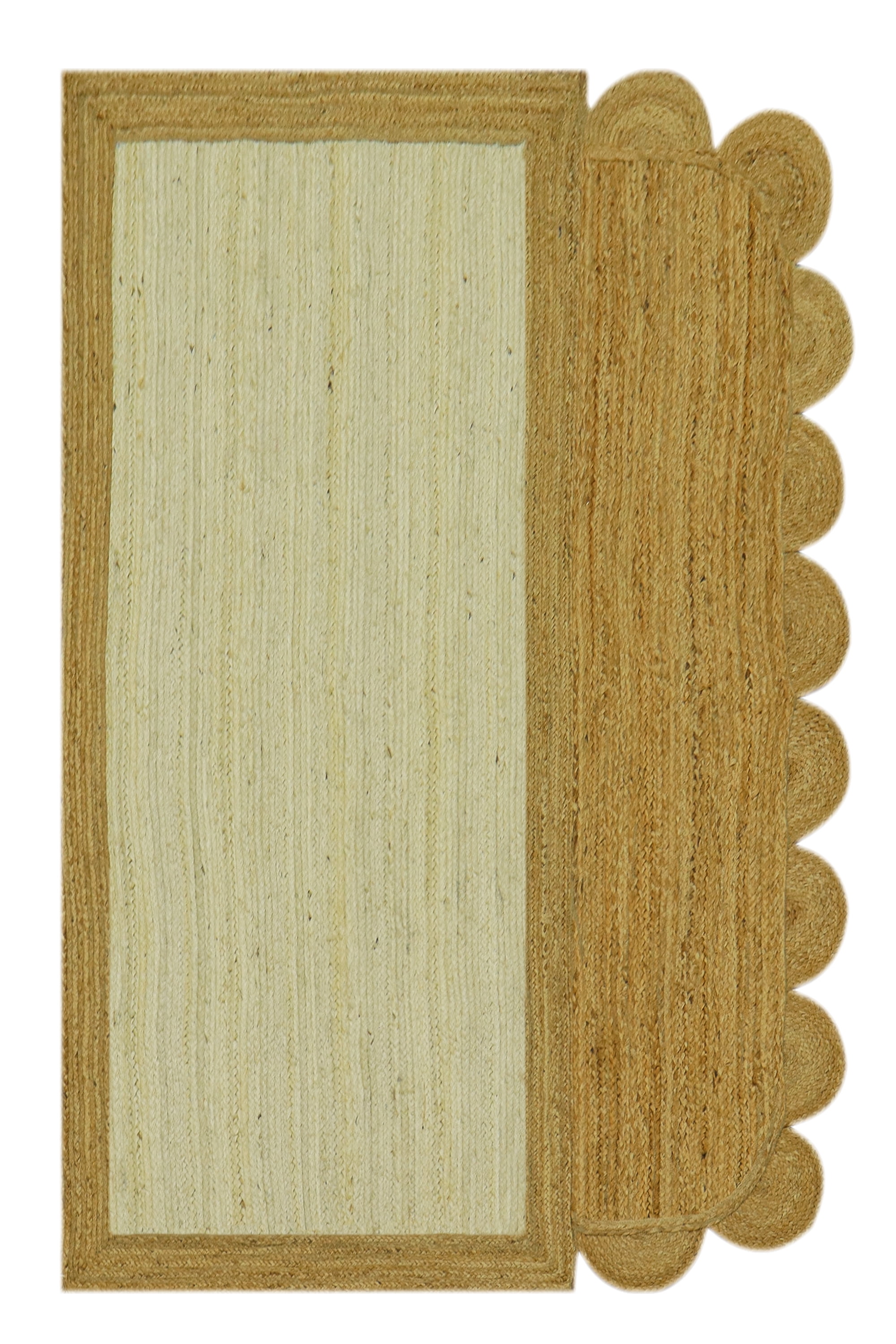 Casavani Handmade Square Jute Rug Geometric Beige Living Room Décor