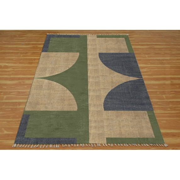 Casavani Handwoven Blue Cotton Dhurrie Hallway Stair Runner Area Rug Home Decor Kilim 2.6x8 feet