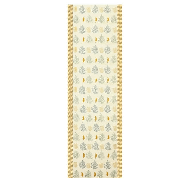 Casavani Handwoven Floral Green Dhurrie Square Cotton Area Rug Bedroom, Living, Dining Room