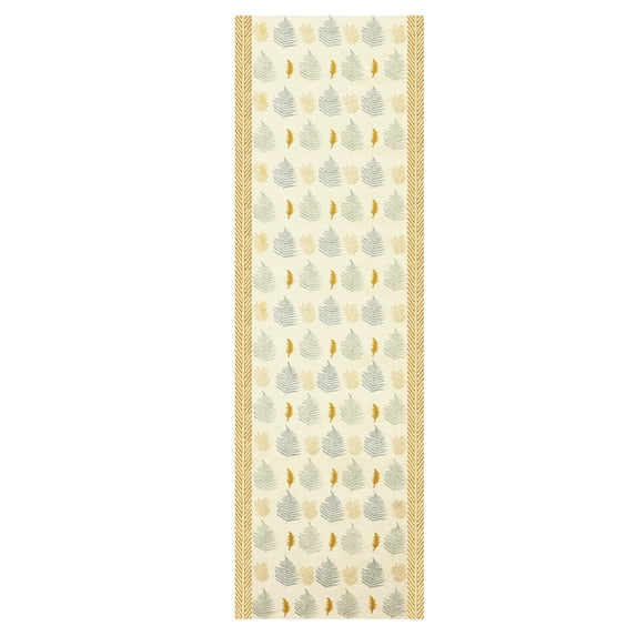 Casavani Handwoven Floral Green Dhurrie Square Cotton Area Rug Bedroom, Living, Dining Room Carpet 11x11 feet