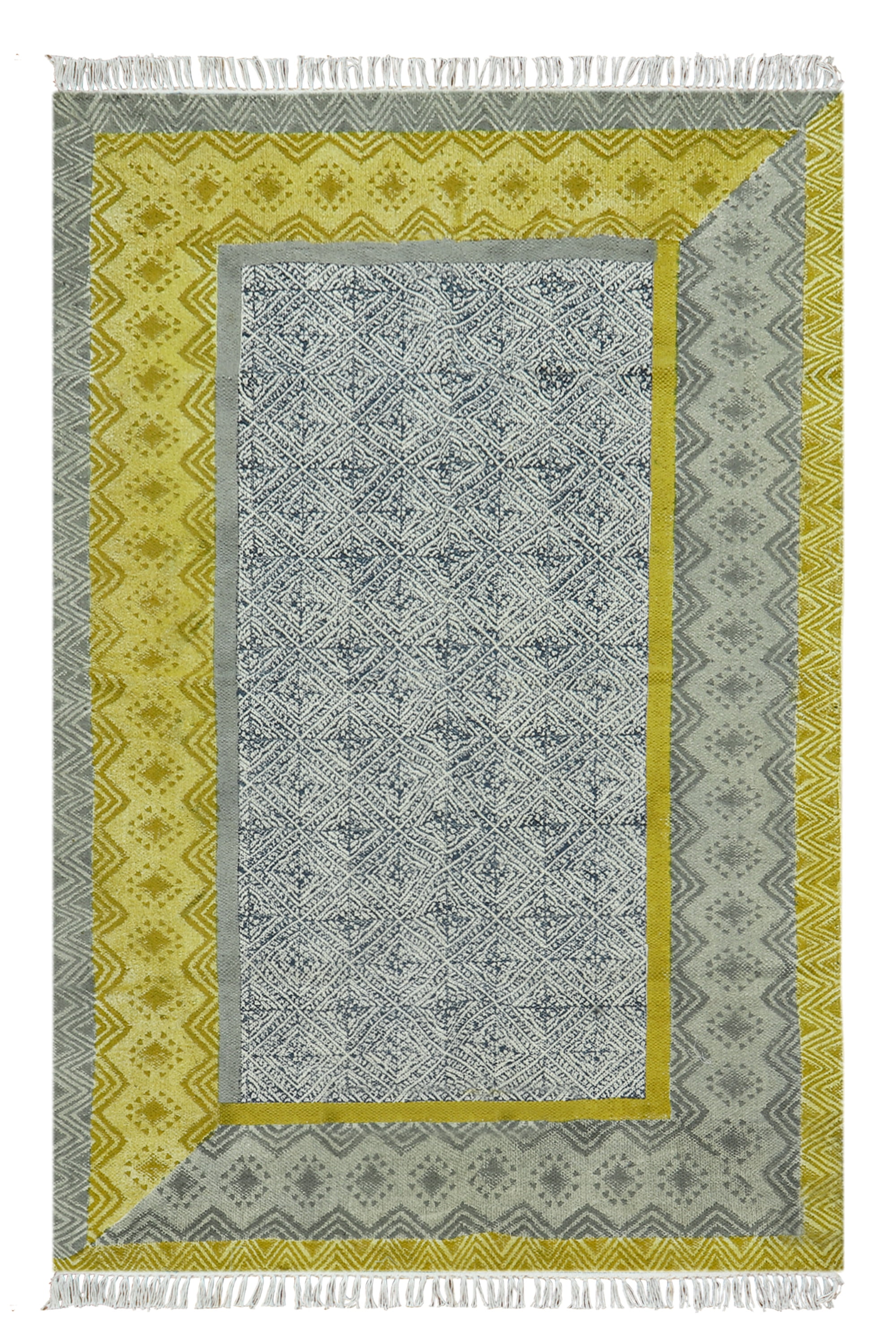 Casavani Handwoven Green Cotton Living Room Carpets Indoor Outdoor Rug ...