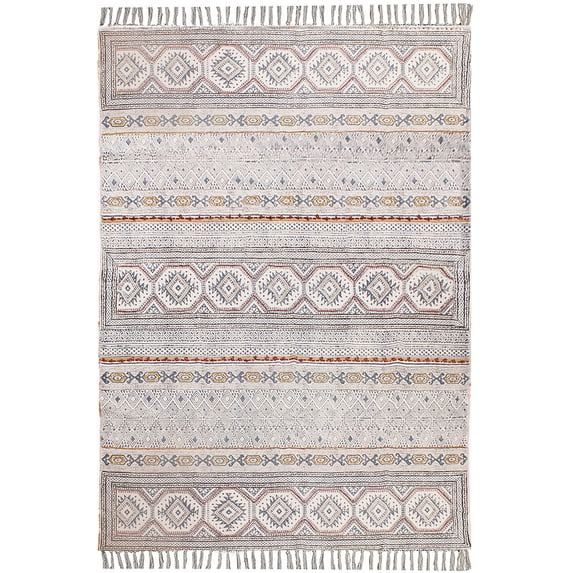 Casavani Home Decor Morden Kilim Gray Cotton Carpet Outdoor Yoga Mat 12x18 Feet