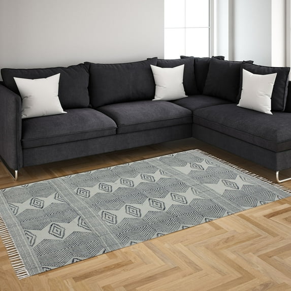 Casavani India Pure Cotton Eco Friendly Carpet,Gray 11x11 feet