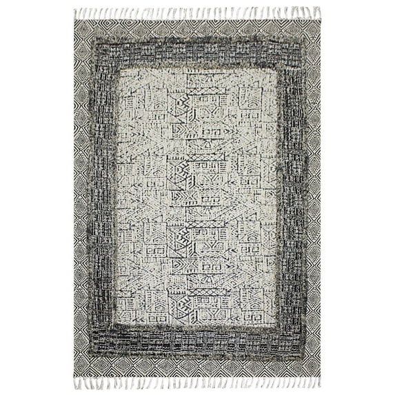 Casavani Indian Beige Cotton Carpet Hand Tufted Dhurrie Outdoor Kilim 5x7 feet