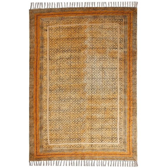 Casavani Indian Cotton Durrie Kitchen Floor rugs Bronze Outdoor Carpet 11x11 feet