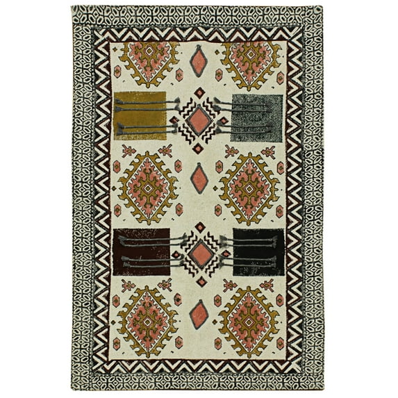 Casavani Indian Cotton Durries Traditional Beige Kilim Living Room Rug 3x10 feet