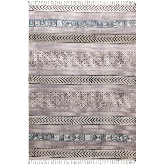 Casavani Indian Geometric Entrance Area Kilim,Pink 11x11 ft