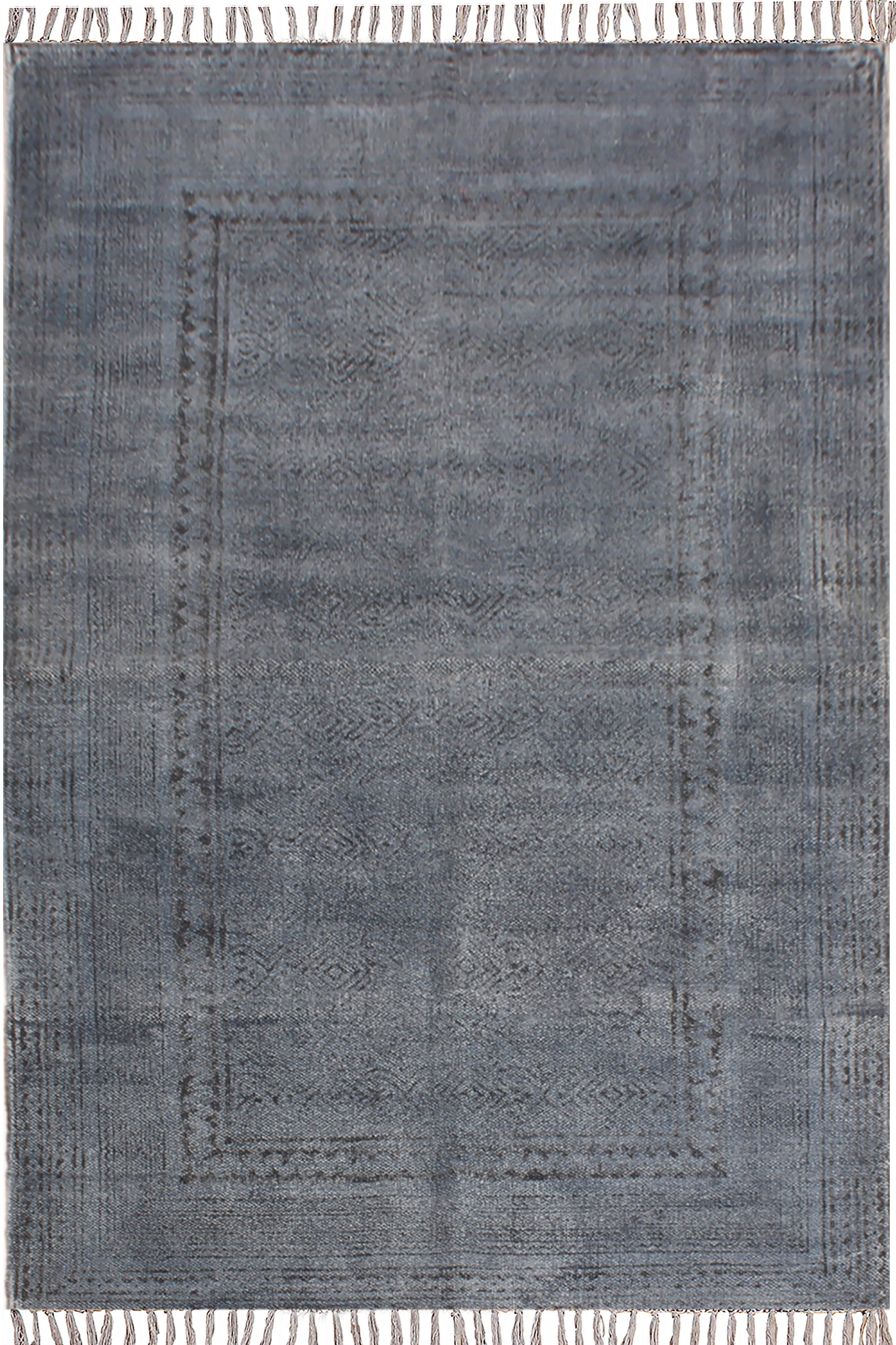 Casavani Indian Gray Cotton Area Rug Living Room Carpets Outdoor Patio Rug 6x8 Feet