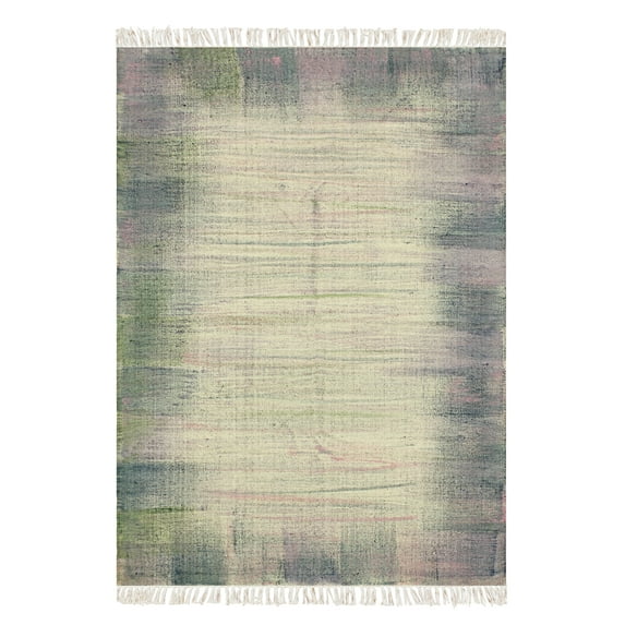 Casavani Indian Hand Woven Beige Durries Traditional Kilim Dining Room Rug 4x12 feet