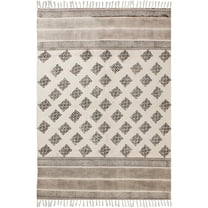 Casavani Indian Hand Woven Dining Room Rug, Gray 2x3 feet