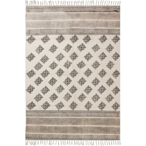 Casavani Indian Hand Woven Dining Room Rug, Gray 8x11 feet