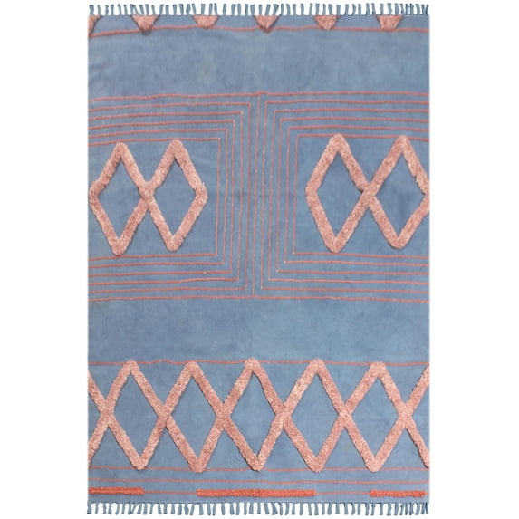 Casavani Indian Hand Woven Living Room Carpet,Blue 12x15 Ft