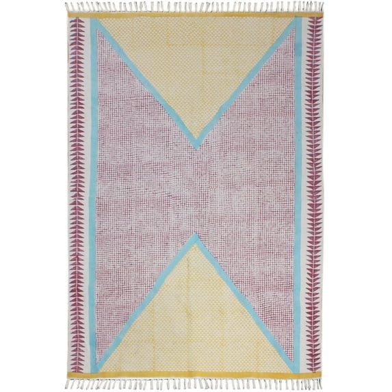Casavani Indian Handmade Bedroom Floor Area Rug, Red 10x14 Ft