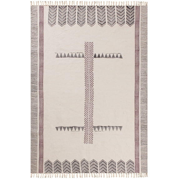 Casavani Indian Handmade Home Décor Area Rug, Beige 5x7 feet