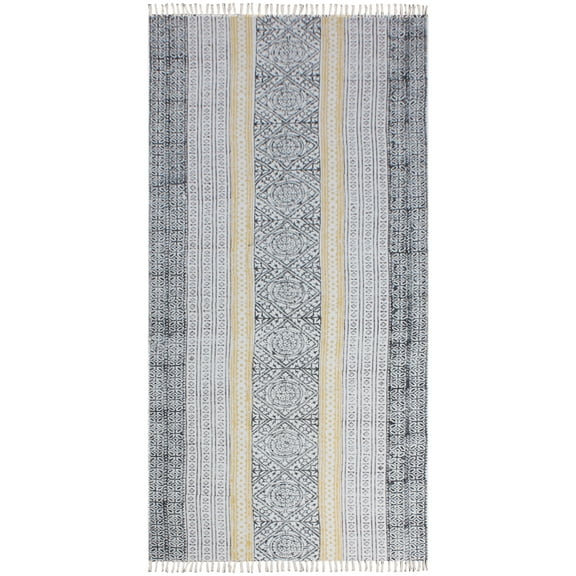 Casavani Indian Handmade Kitchen Floor Rug, Yellow 4x7 feet