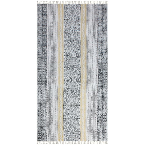 Casavani Indian Handmade Kitchen Floor Rug, Yellow 8x8 feet