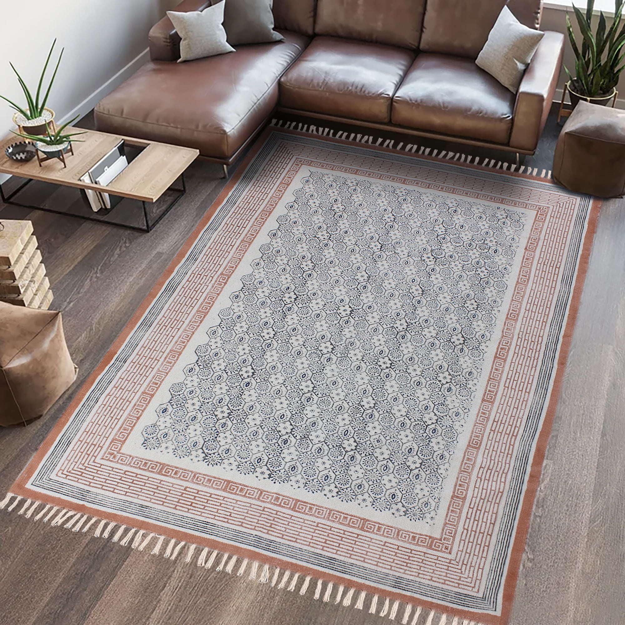 Casavani Indian Pure Cotton Kitchen Area Rug, Brown 2x3 feet - Walmart.com