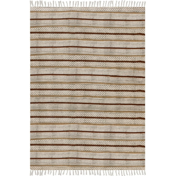 Casavani Indian Pure Cotton Living Room Rug, Brown 2.6x10 feet