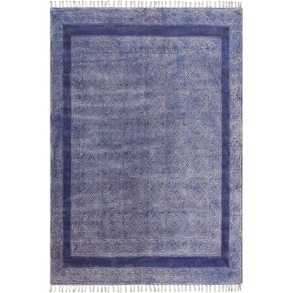 Casavani Living Room Mat Garden Yoga Area Rug, Blue 5x10 feet