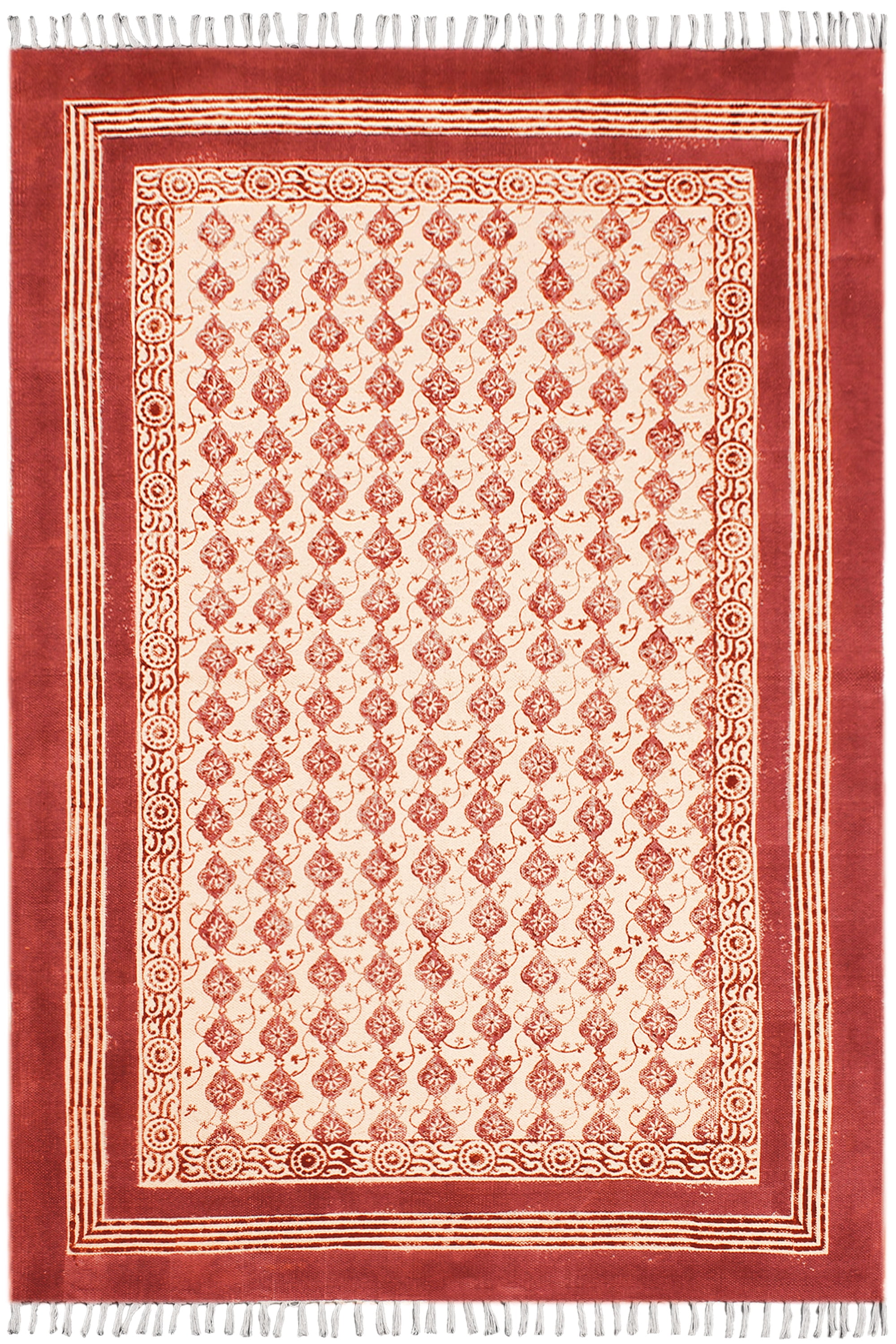 Casavani Living Room Mat Geometric Garden Rug,Red 4x4 feet - Walmart.com