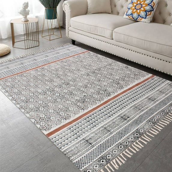 Casavani Outdoor Garden Yoga Rug Bedroom Rug,Brown 10x16 feet