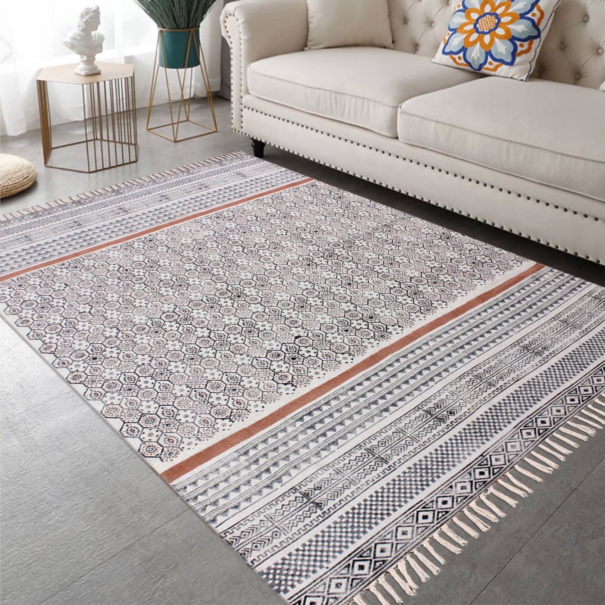 Casavani Outdoor Garden Yoga Rug Bedroom Rug, Brown 12x18 feet ...