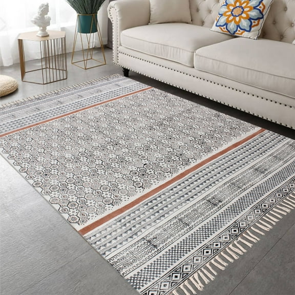 Casavani Outdoor Garden Yoga Rug Bedroom Rug, Brown 2x3 feet