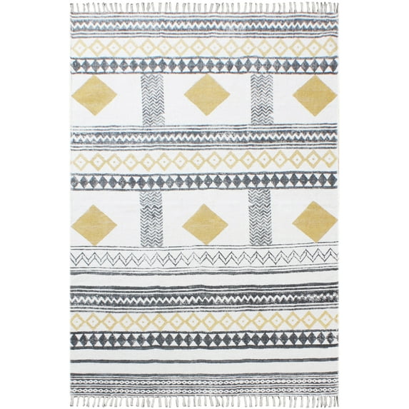 Casavani Outdoor Patio Dining room rug , Yellow 4x15 feet