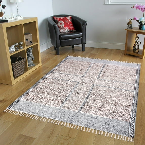 Casavani Outdoor Patio Rug Yoga Garden Rug,Brown 11x11 feet