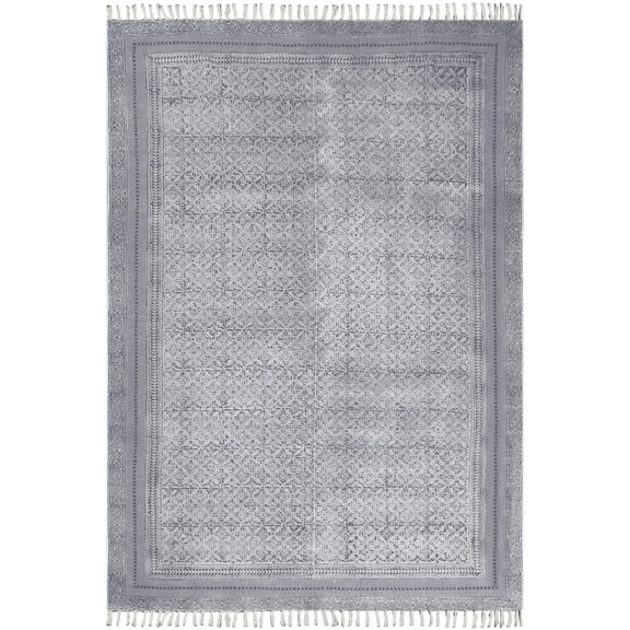 Casavani Outdoor Yoga Mat Kitchen Dining Rug,Gray 2.6x8 feet