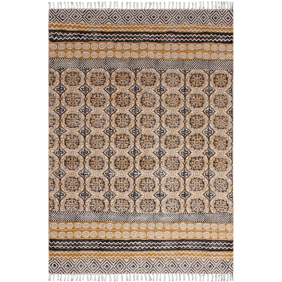Casavani Pure Cotton Traditional Area Rug,Brown 3x3 feet