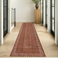 thumbnail image 1 of Casavani Square Handblock Printed Cotton Farmhouse Living Room Area Rug Home Decor Kilim Rug, Brown 9x9 feet, 1 of 7