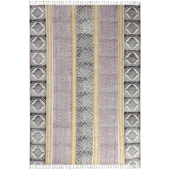 Casavani Traditional Geometric Handmade Rug,Yelllow 6x6 feet