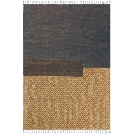 Casavani Traditional Hand Woven Yoga Area Mat, Brown 4x4 feet