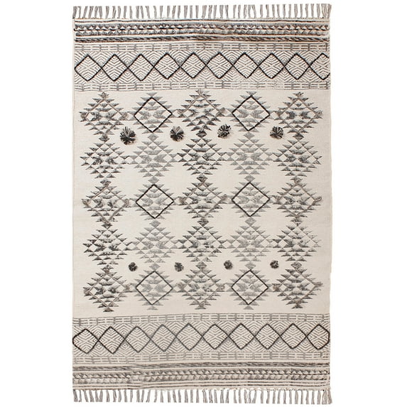 Casavani Traditional Kilim Living Room Carpet Dining Room Rug Gray Durries 4x7 Feet