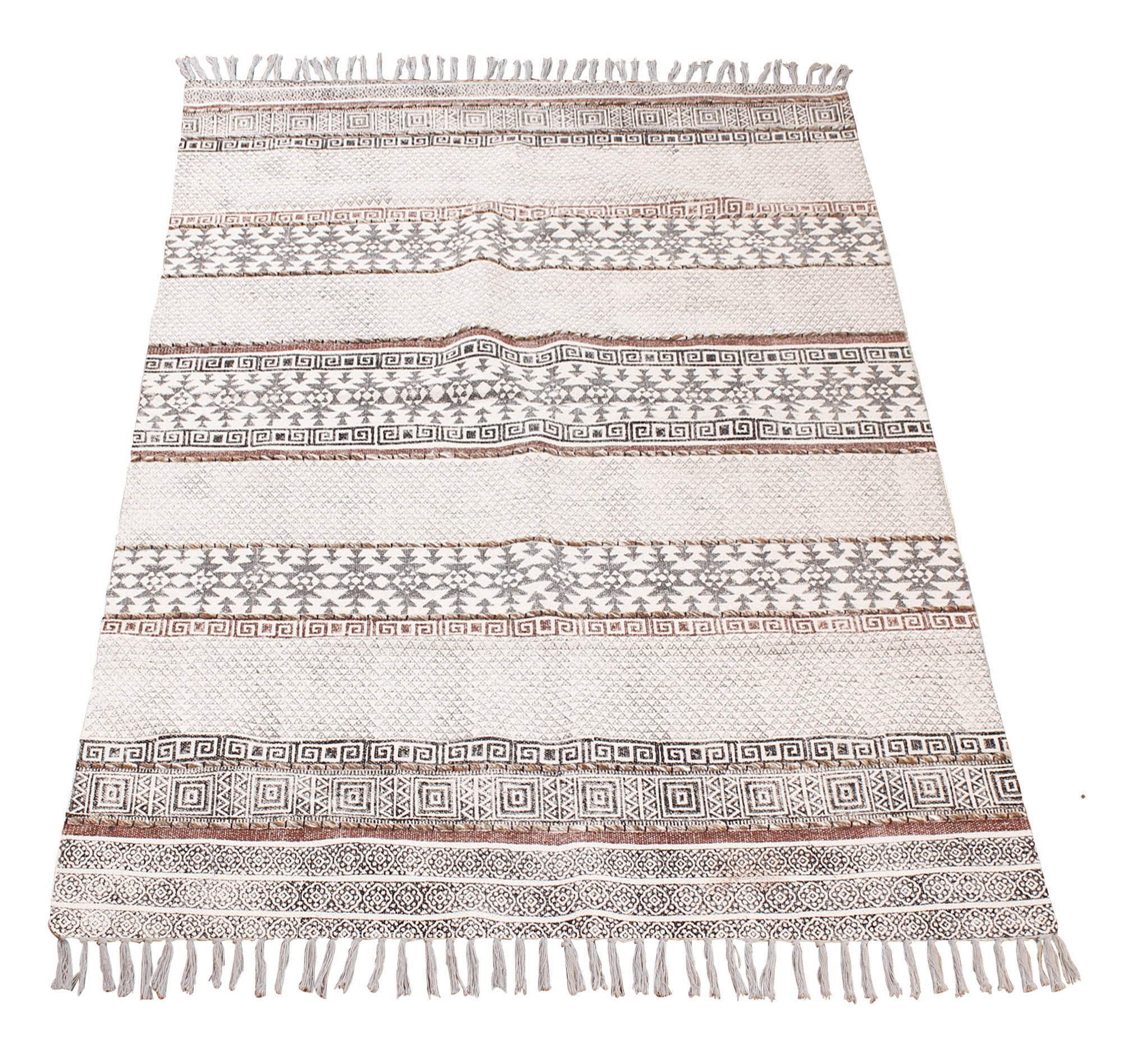 Casavani Vintage Area Kilim Gray Rugs Natural Fiber Cotton Durries 4x15 ...