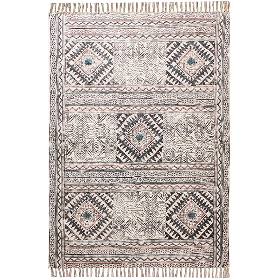Casavani Vintage Look Multicolor Carpet Traditional Classic Dhurrie 6x6 Feet