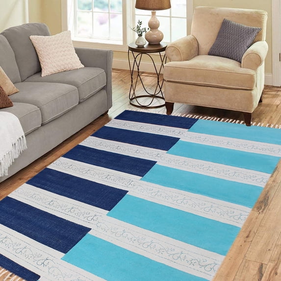 Casavani Vintage look Carpet Decorative Kilim, Blue 9x9 feet