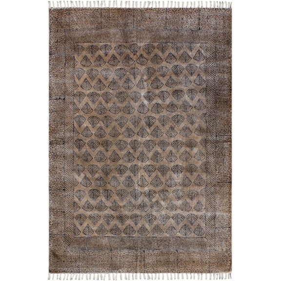 Casavani Yoga Graden Mat Geometric Area Kilim, Brown 2x3 feet