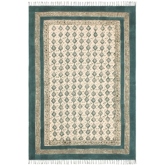 Casavani kitchen Outdoor mat Dining room rug,Blue 6x12 feet