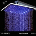 thumbnail image 1 of Cascada Ceiling Mount Rainfall LED Shower Head, (include Shower Arm) (10", Antique Brass), 1 of 4