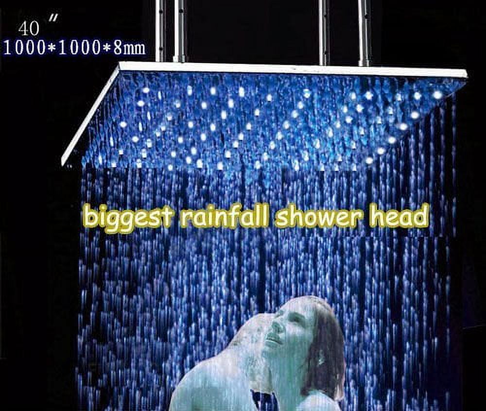 Cascada Ceiling Mount Rainfall LED Shower Head, (include Shower Arm) (40", Gold)