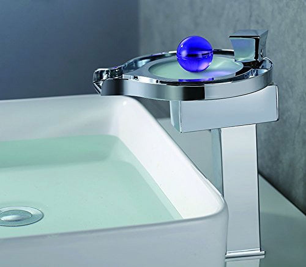 Cascada Color Changing LED Waterfall Bathroom Sink Faucet (Chrome Finish) (HDD727H) - image 1 of 1