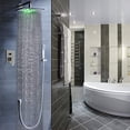 Cascada Luxury Bathroom Shower Set Rainfall LED Shower Head, Double ...