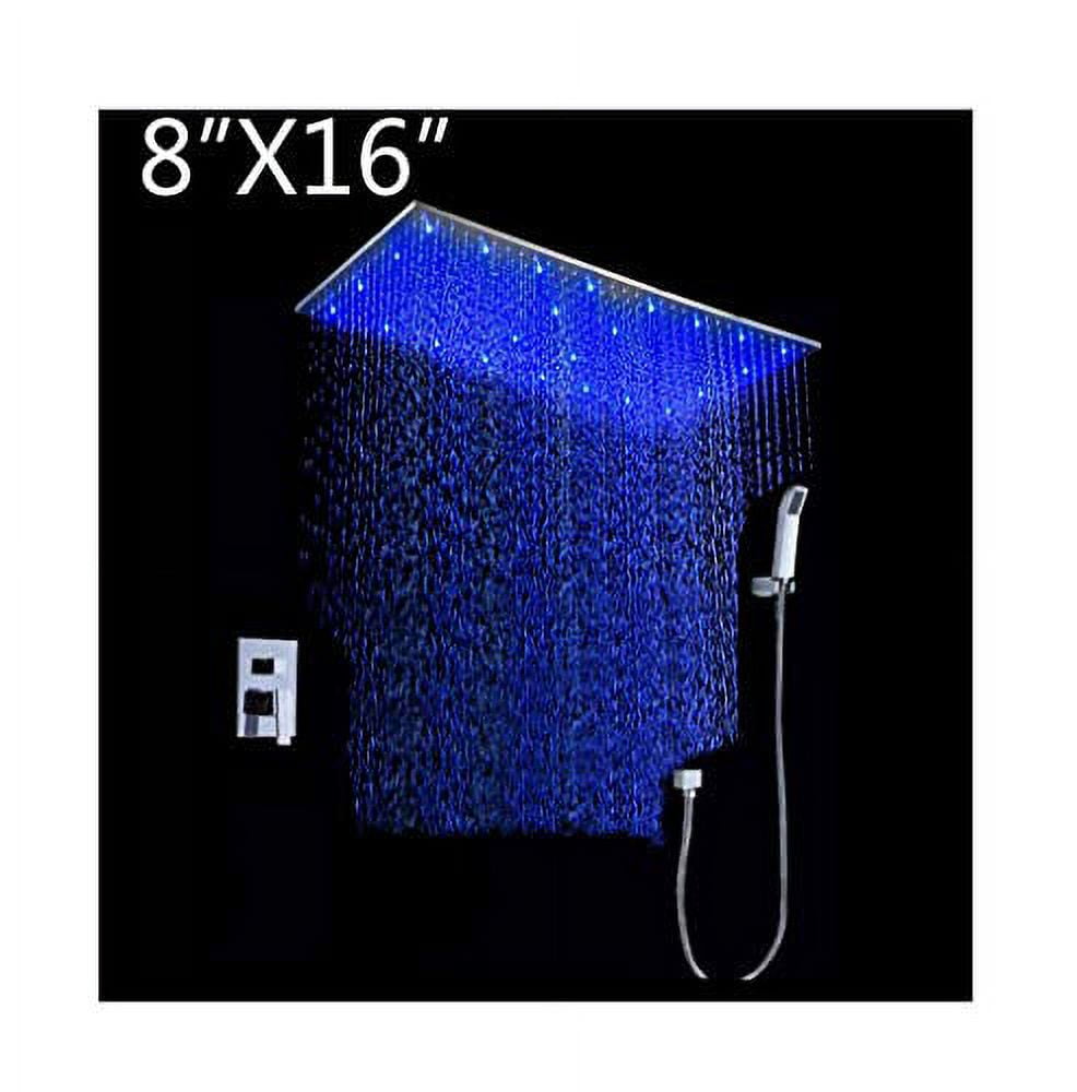 Cascada Luxury Bathroom Shower Set Rainfall LED Shower Head, Double ...