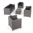 thumbnail image 1 of Cascada Outdoor 7 Seater Sofa Chat Set with Cushions, Mix Black and Dark Gray, 1 of 20
