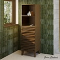 thumbnail image 1 of Cascade 17 x 17 x 60 Freestanding Linen Cabinet in Brown Oak, 1 of 11