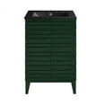 thumbnail image 1 of Cascade 24" Freestanding Bathroom Vanity in Green Oak with Black 3-Hole Widespread Sink Top, 1 of 7