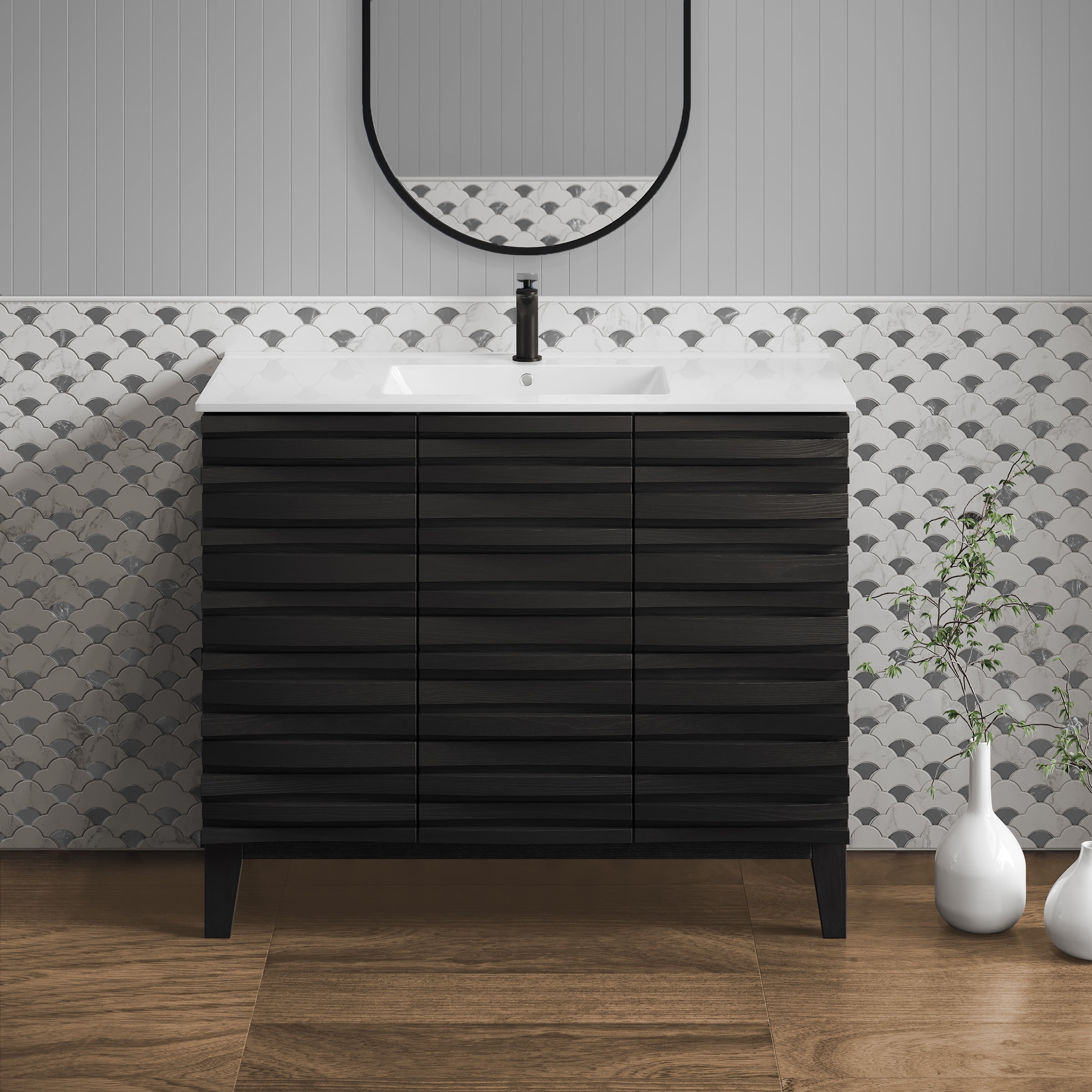 Cascade 36" Bathroom Vanity in Black - Walmart.com